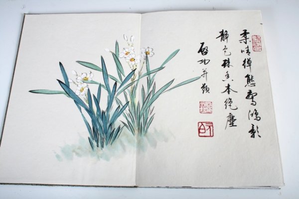 20th C Chinese Album Painting with Calligraphy - 9