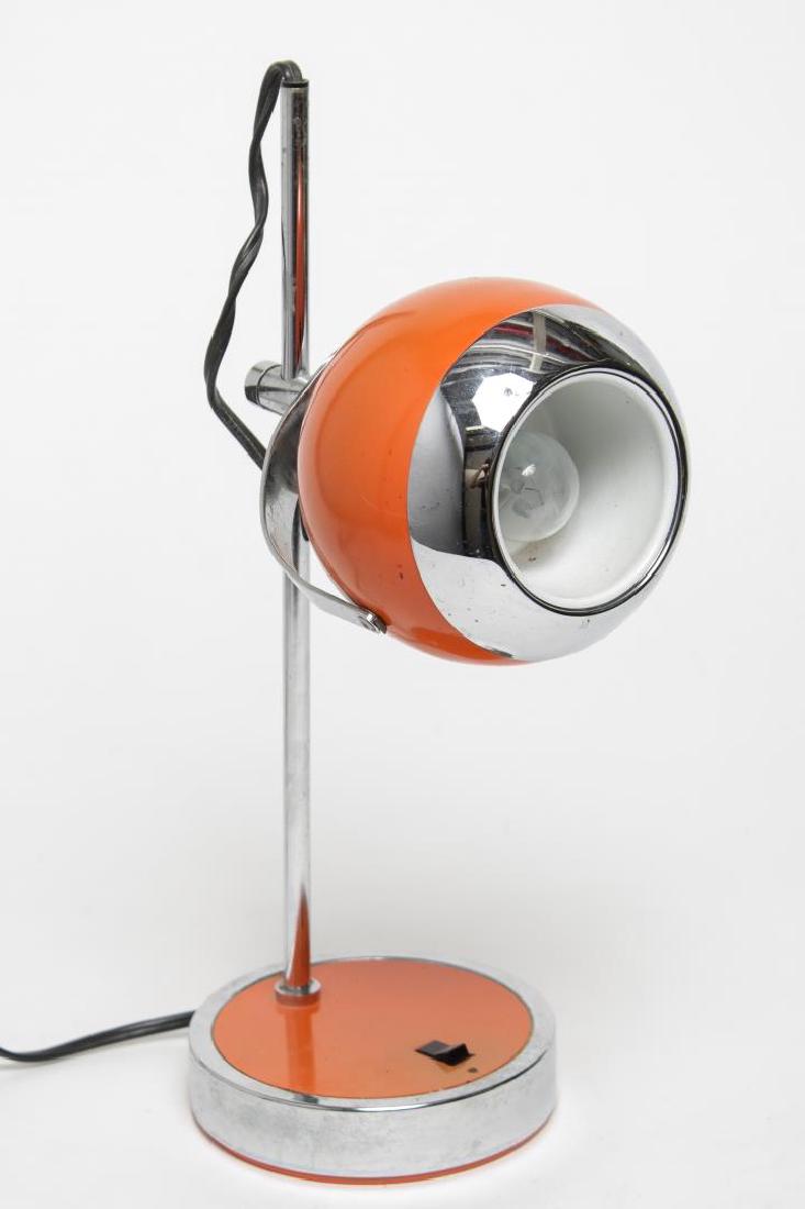 Hamilton Mid-Century Modern Orange Desk/Ball Lamp (1 of 5)