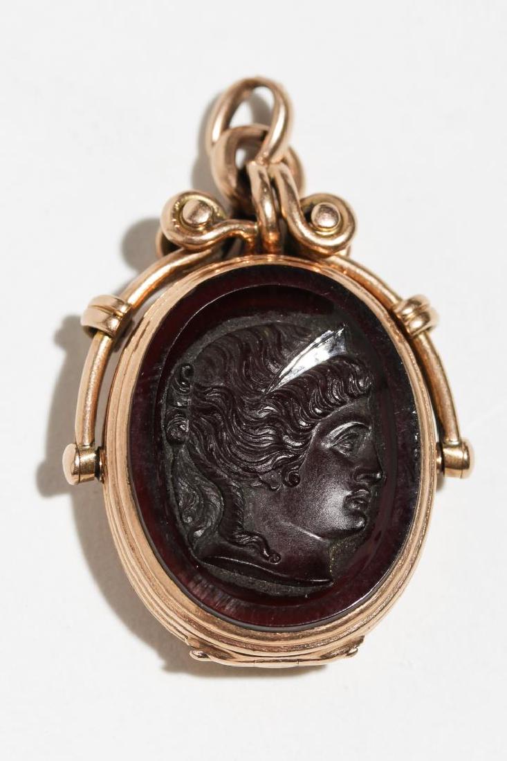 Antique Locket- 14K Gold & Carnelian Intaglio (1 of 6)
