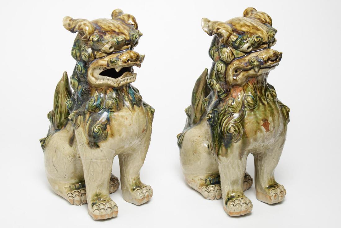 Japanese Foo Dogs, Glazed Ceramic, Vintage (1 of 11)