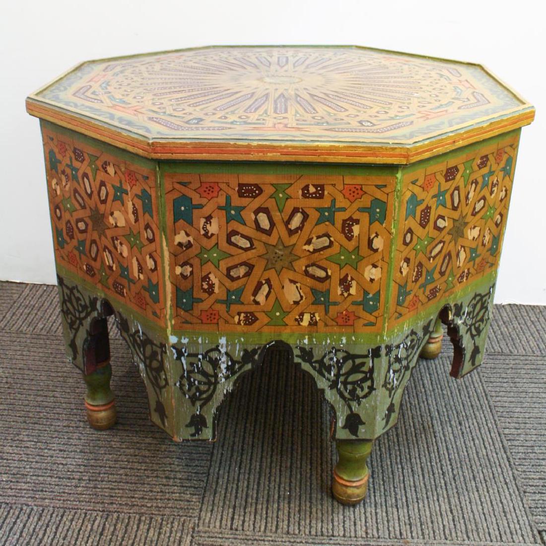 Moroccan Hexagonal Tea Table, Painted Wood (1 of 4)