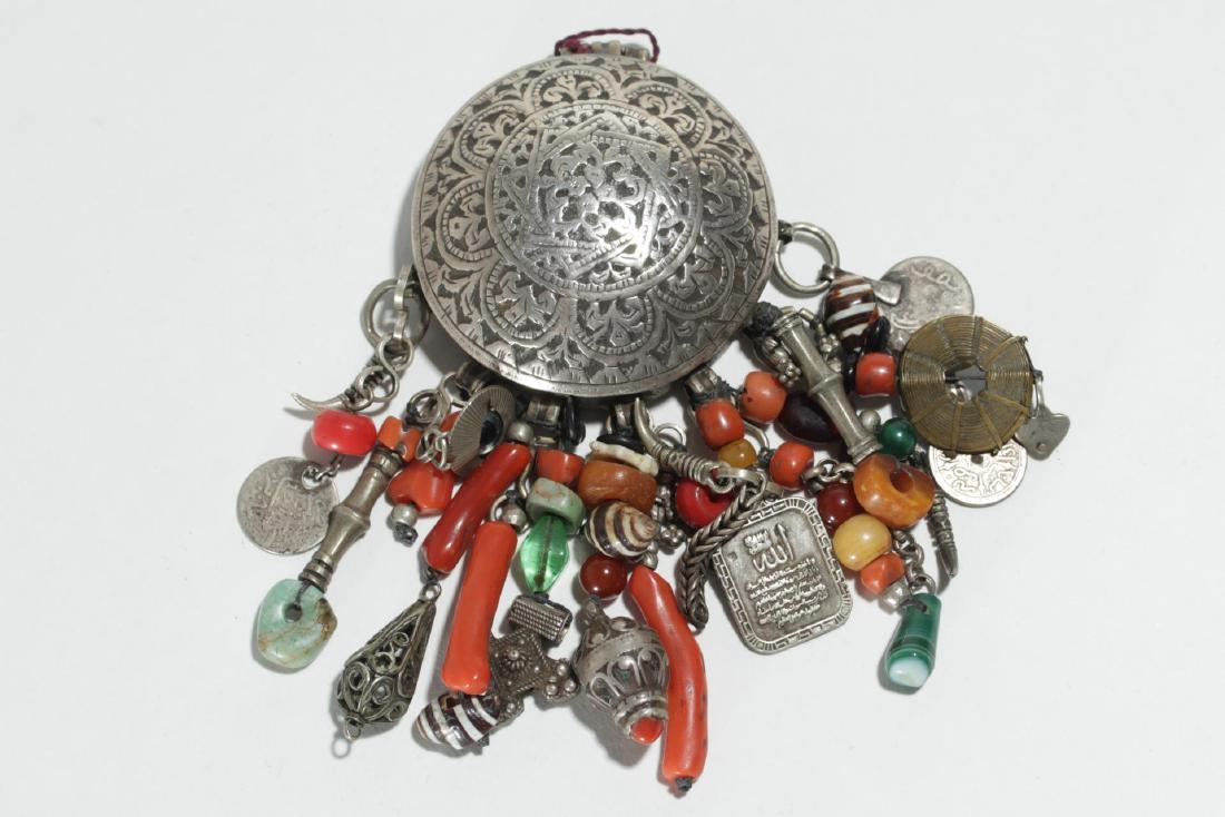 Islamic Silver Box with Coral & Trade Bead Fringe (1 of 8)