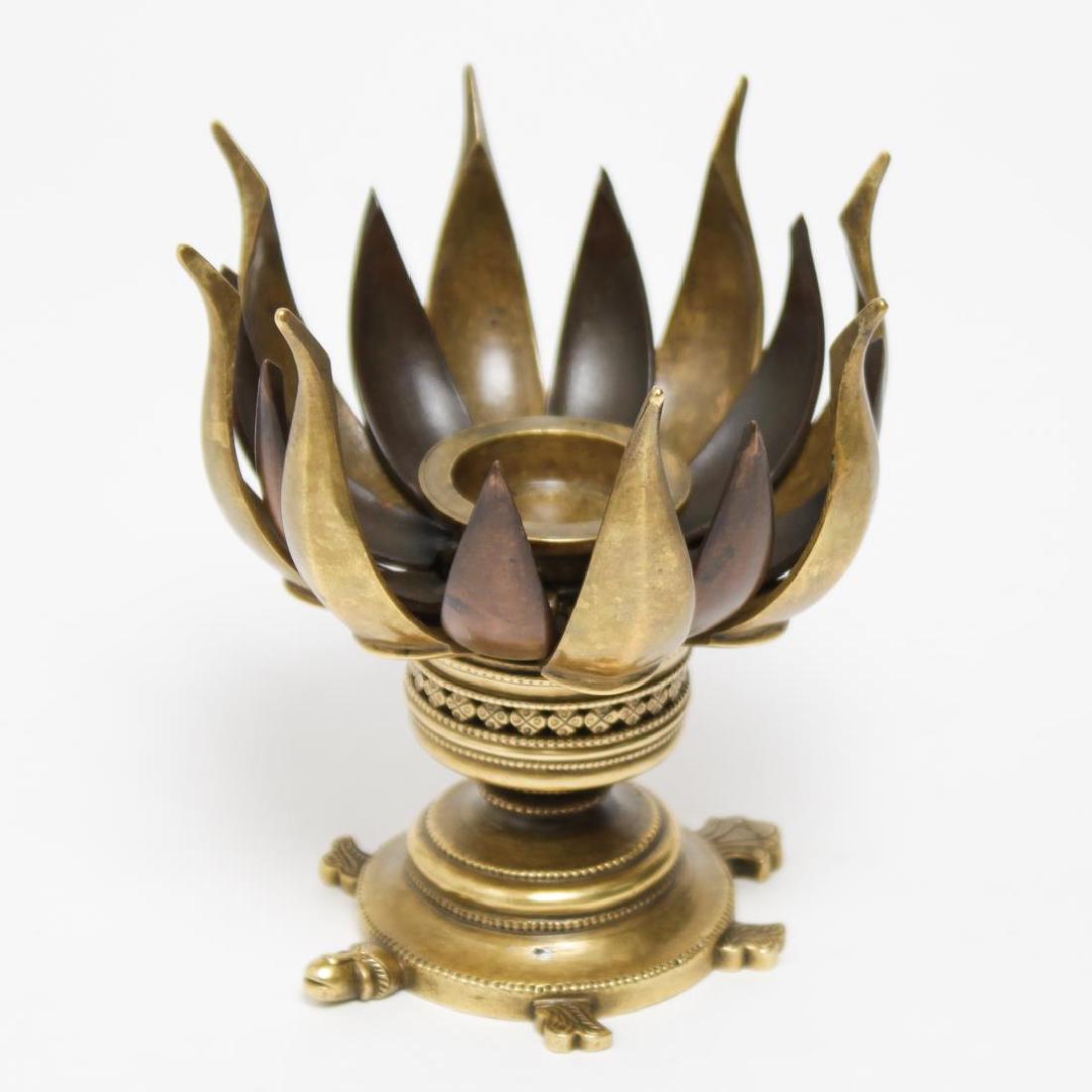 Tibetan Gilt Bronze & Copper Lotus Mandala, Rare (1 of 6)