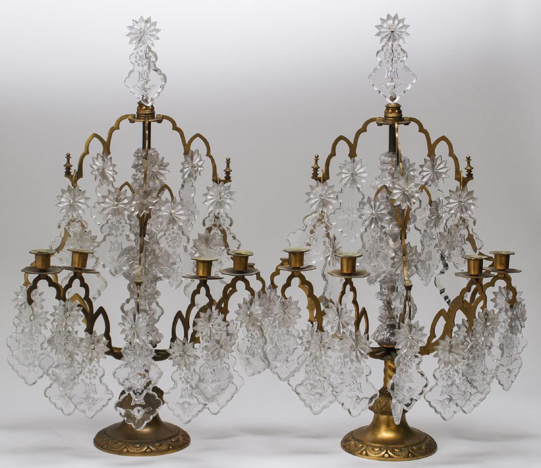 Neoclassical Ormolu & Crystal 4-Light Girandoles (1 of 12)