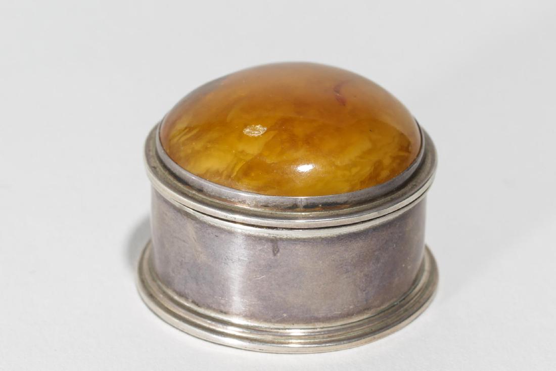 Polish Amber & Sterling Silver Trinket Box (1 of 6)
