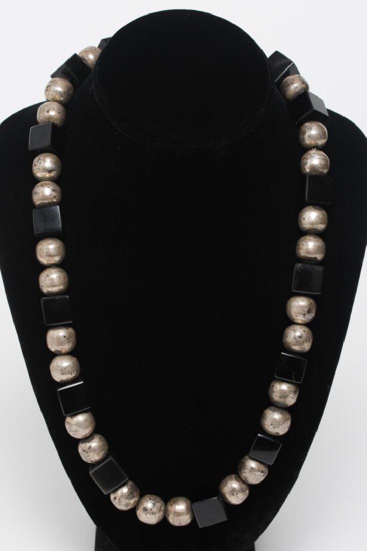 Jose Marmolejo Mexican Silver & Onyx Necklace (1 of 4)