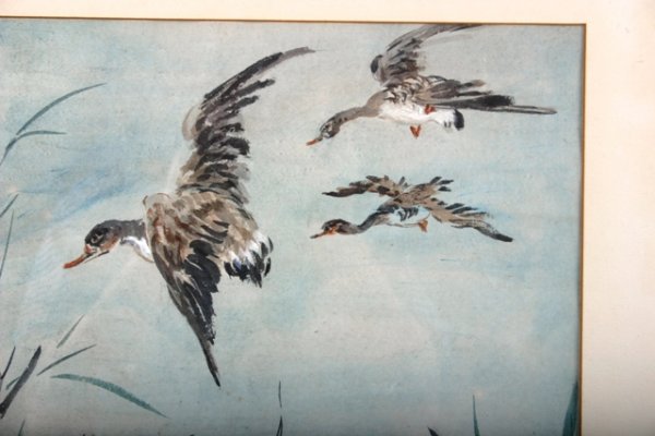 Pair 20th C Handpainted Framed Chinese Paintings - 3