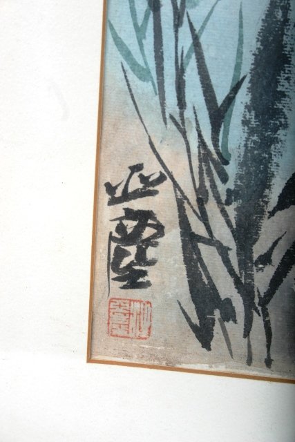 Pair 20th C Handpainted Framed Chinese Paintings - 4