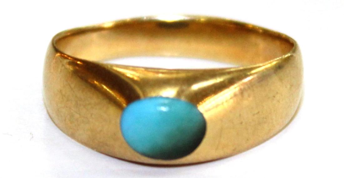 Turquoise Solitaire Ring, in 14K Gold (1 of 3)