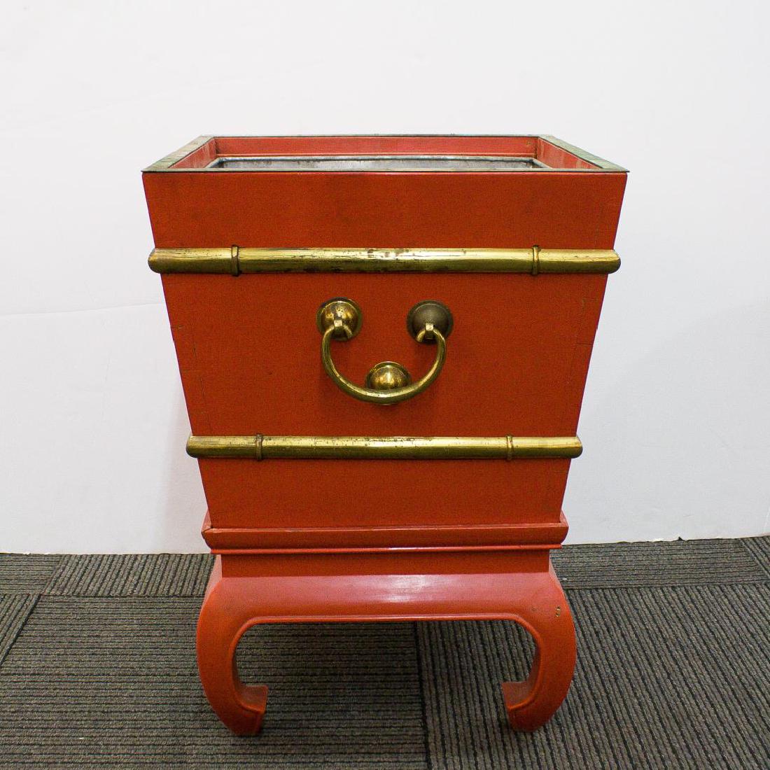 Mid-Century Modern Jardiniere, Red Lacquered (1 of 10)