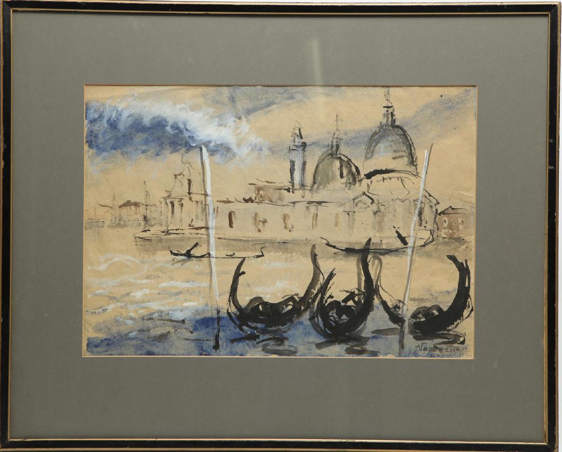 Signed Valenza Italian Watercolor of Venice (1 of 5)