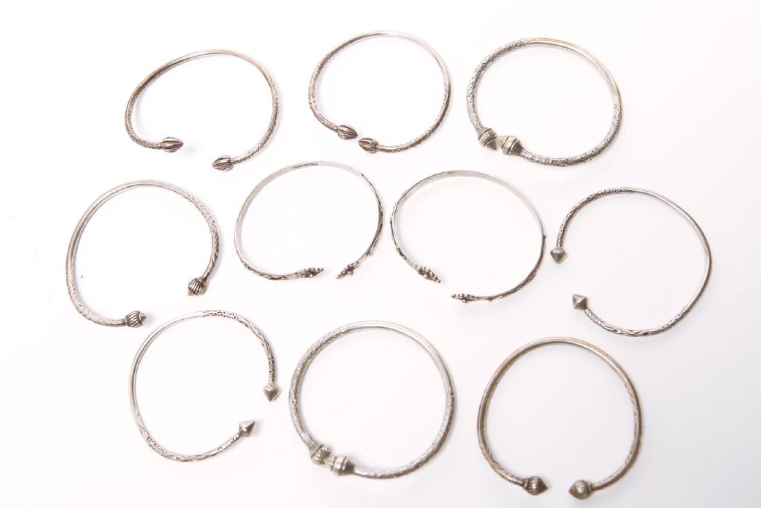 Silver Bangle Bracelets, 10 Assorted inc. Trinidad (1 of 7)