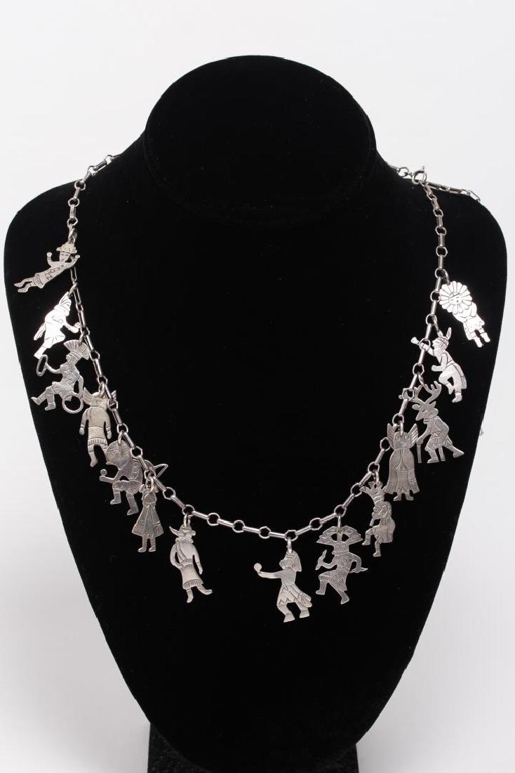 Hopi Silver Charm Necklace, Native American Indian (1 of 6)