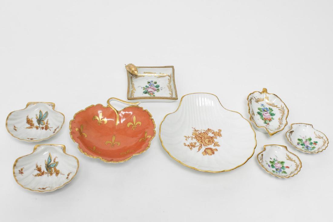 Limoges Porcelain Dishes, Hand-Painted, Group of 8 (1 of 5)