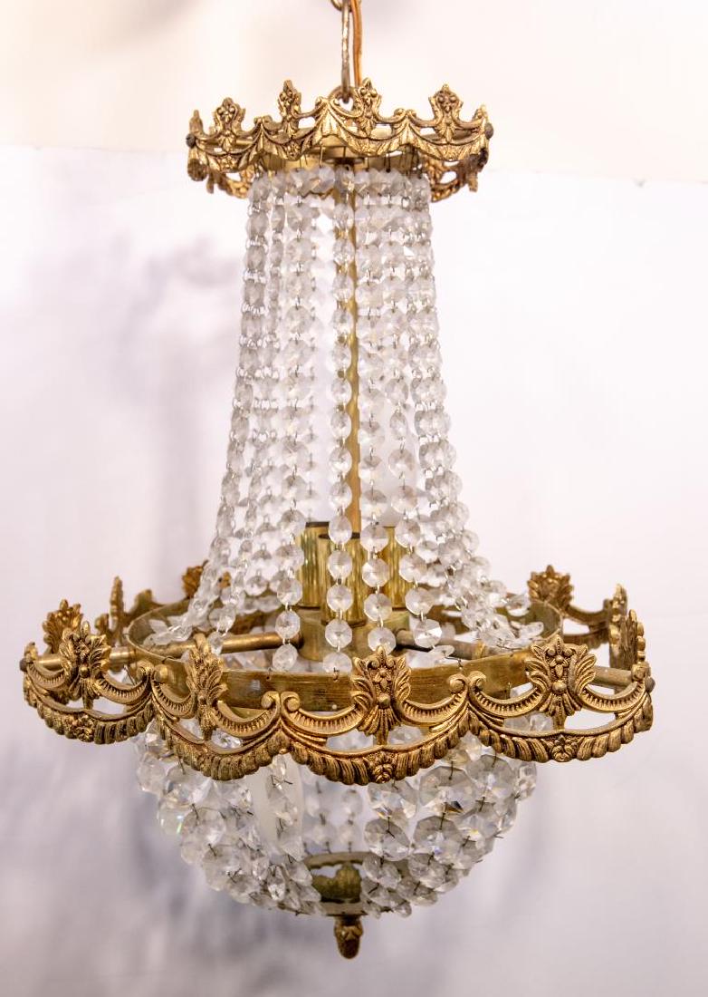 Hollywood Regency Chandelier, Brass & Crystal (1 of 5)