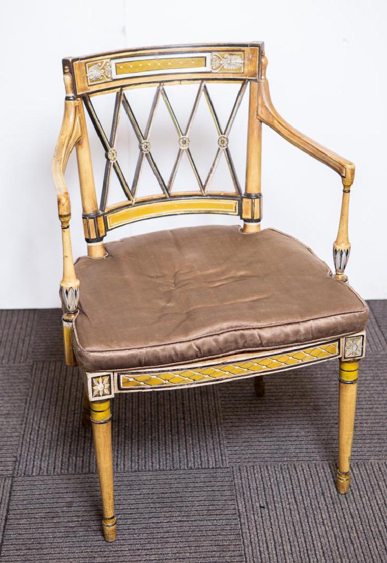 Adam-Manner Painted Wood Chair, Antique (1 of 3)