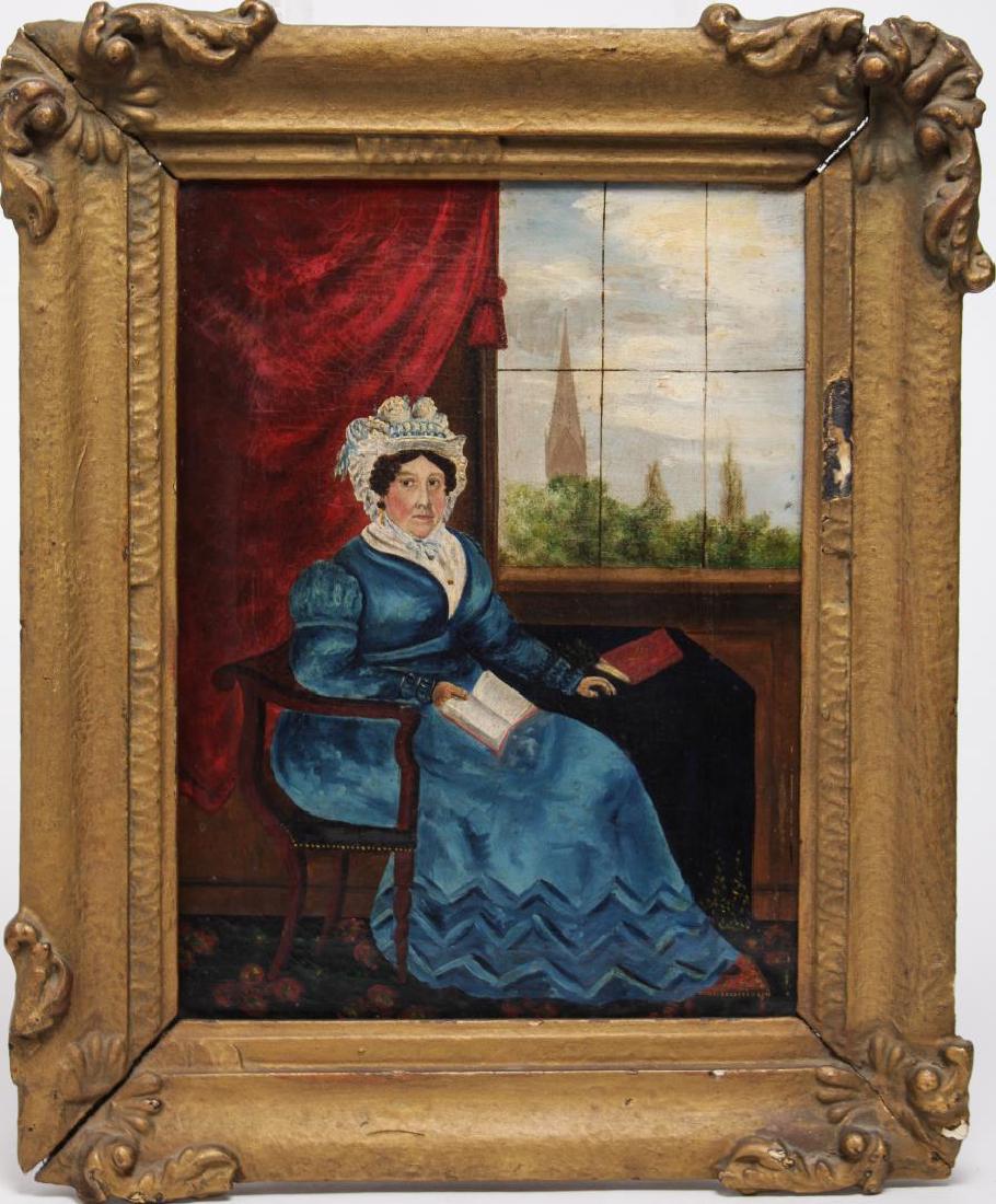 Antique Continental Portrait, Oil on Canvas (1 of 3)