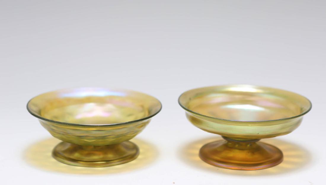 Louis Comfort Tiffany Favrile Glass Compotes, Pair (1 of 7)