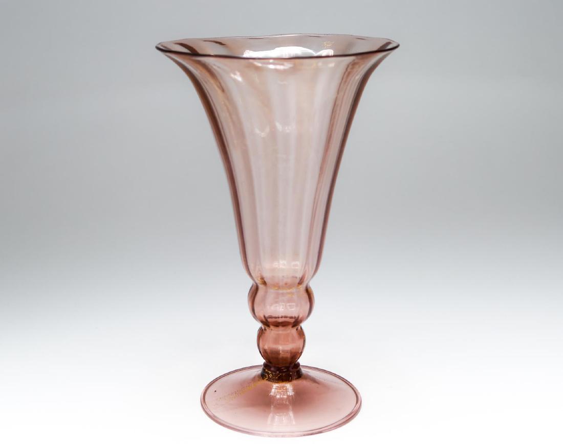 Salviati Murano Glass Trumpet Vase, Vintage 1920s (1 of 4)