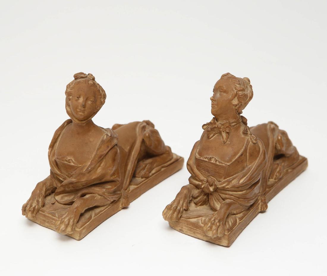 Louis XV-Manner Terracotta Sphinxes, Pair (1 of 11)