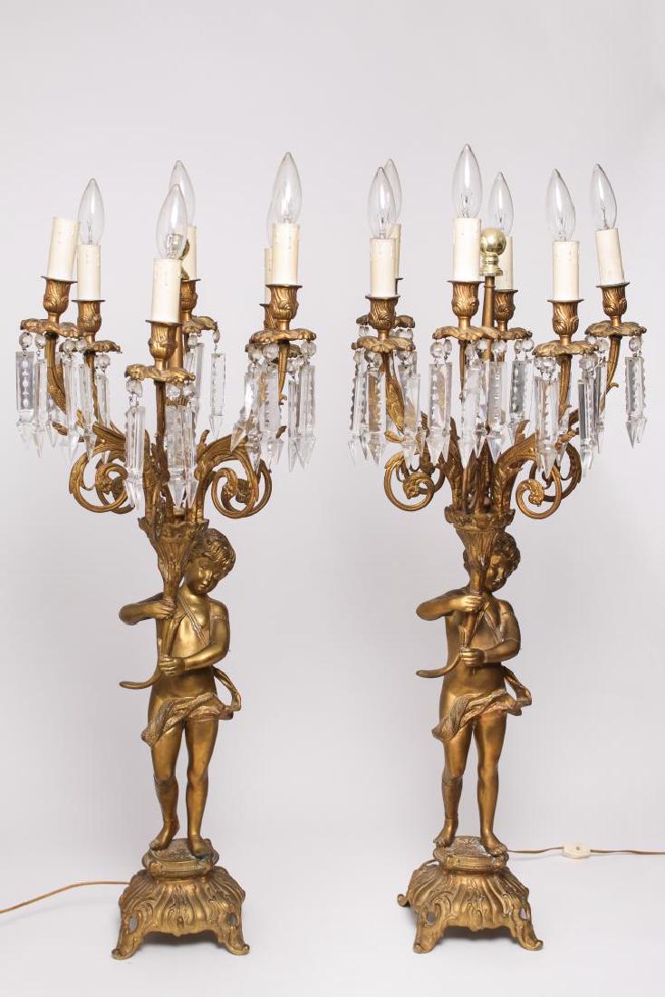 Hollywood Regency Candelabra Lamps, Cherub-Form (1 of 11)