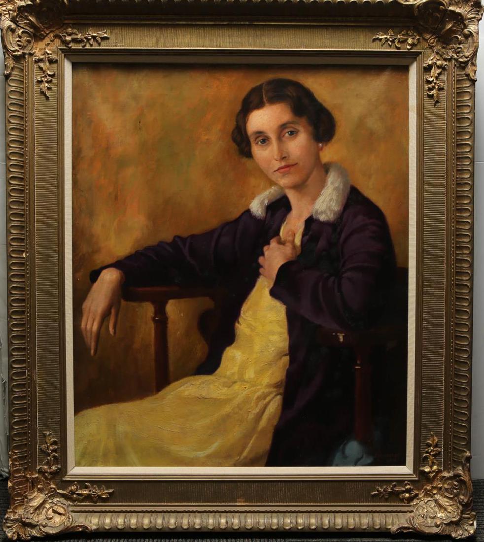 Signed Eric George- Oil on Canvas Portrait, 1920s (1 of 8)