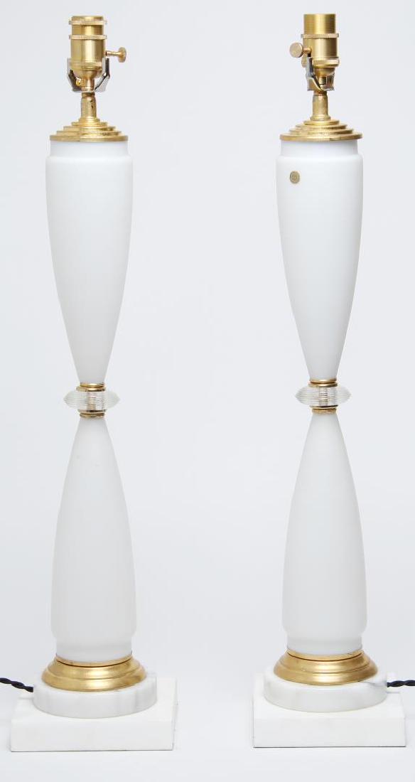 Mid-Century Modern Lamps, German in White Glass (1 of 3)