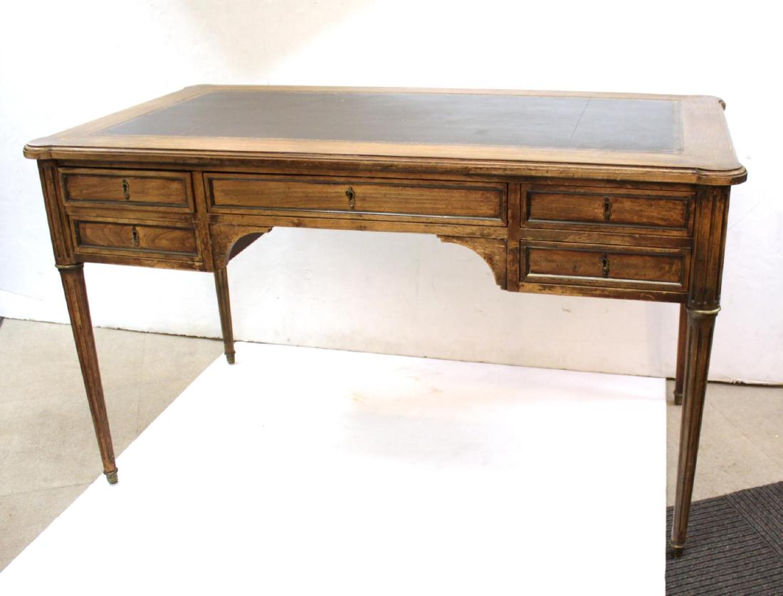 Baker Faux Partner's Desk, Leather-Top 5-Drawer (1 of 17)