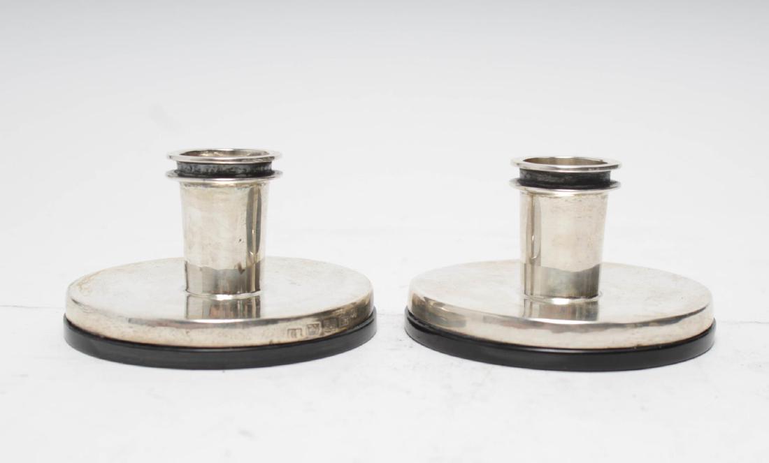 Mid-Century Modern Silver Candle Holders, Pair (1 of 9)