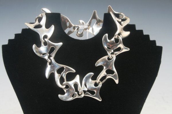 Rare Henning Koppel Silver Jensen Necklace c1946: Rare Henning Koppel Sterling Silver Georg Jensen Fishbone Necklace c1946 #89Fully hallmarked17"