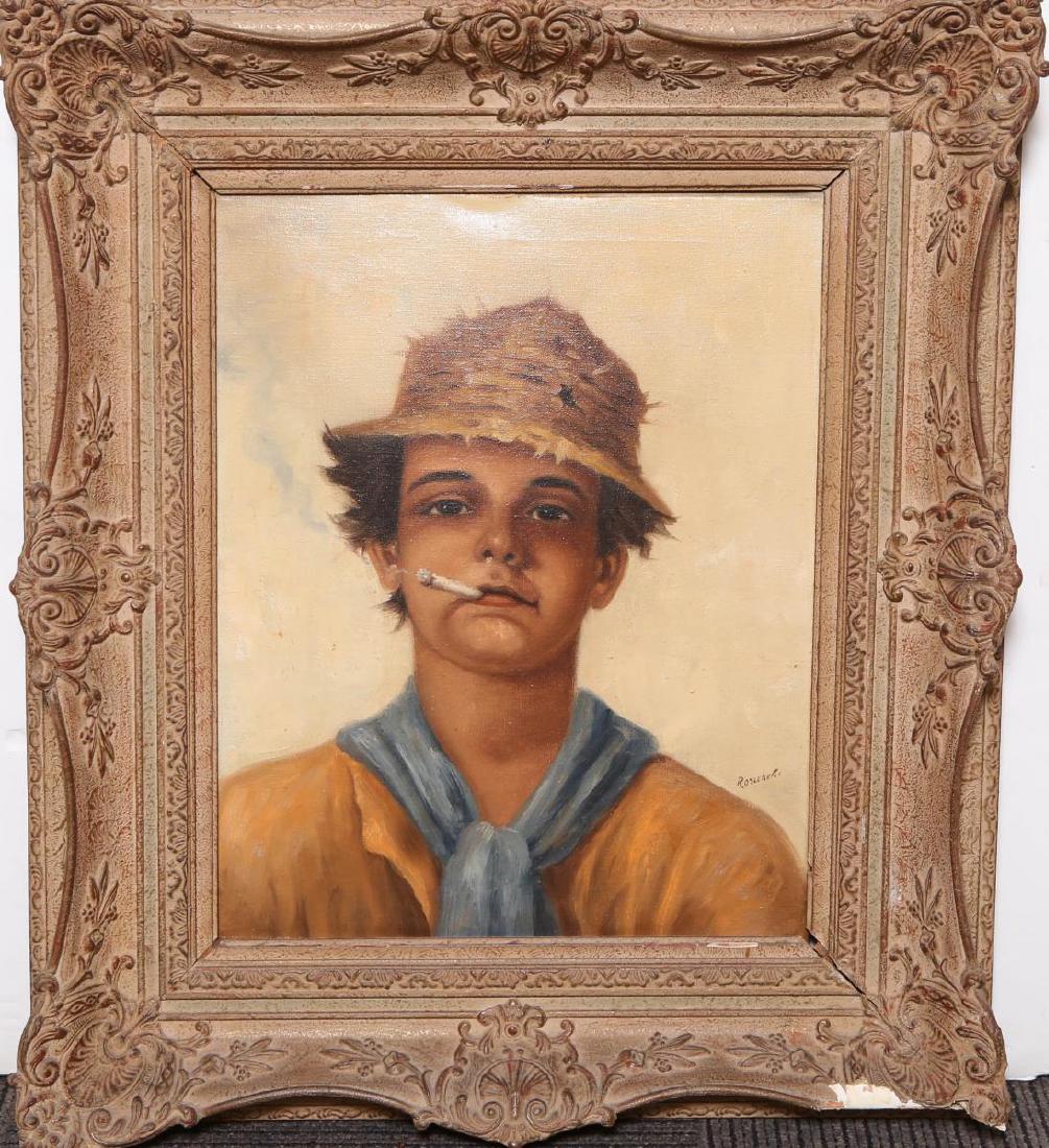 Portrait of a Boy, Illegibly Signed- Oil on Canvas (1 of 4)