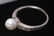 Pearl & Diamond Ring in 18K White Gold, Vintage - 4