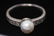 Pearl & Diamond Ring in 18K White Gold, Vintage - 5