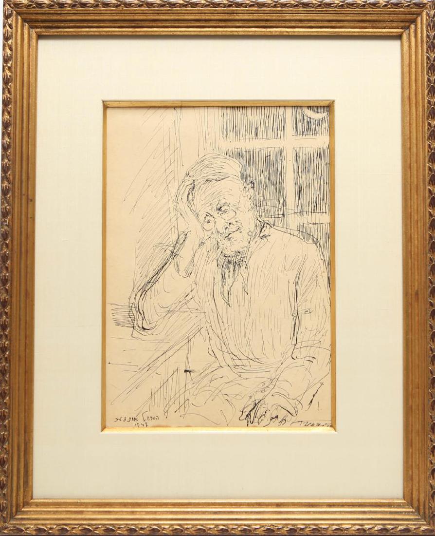 Illegibly Signed- Portrait of an Elder, Ink/ Paper (1 of 5)