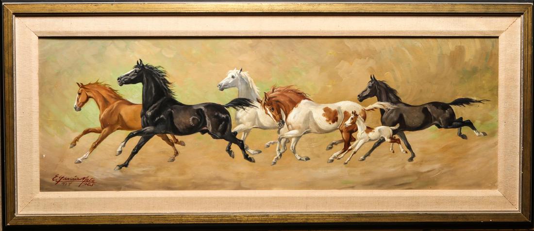 Evelio Garcia Mata, Equestrian Landscape- Oil (1 of 6)