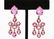 14K Gold Pink Sapphires Dangle Earrings, Pair