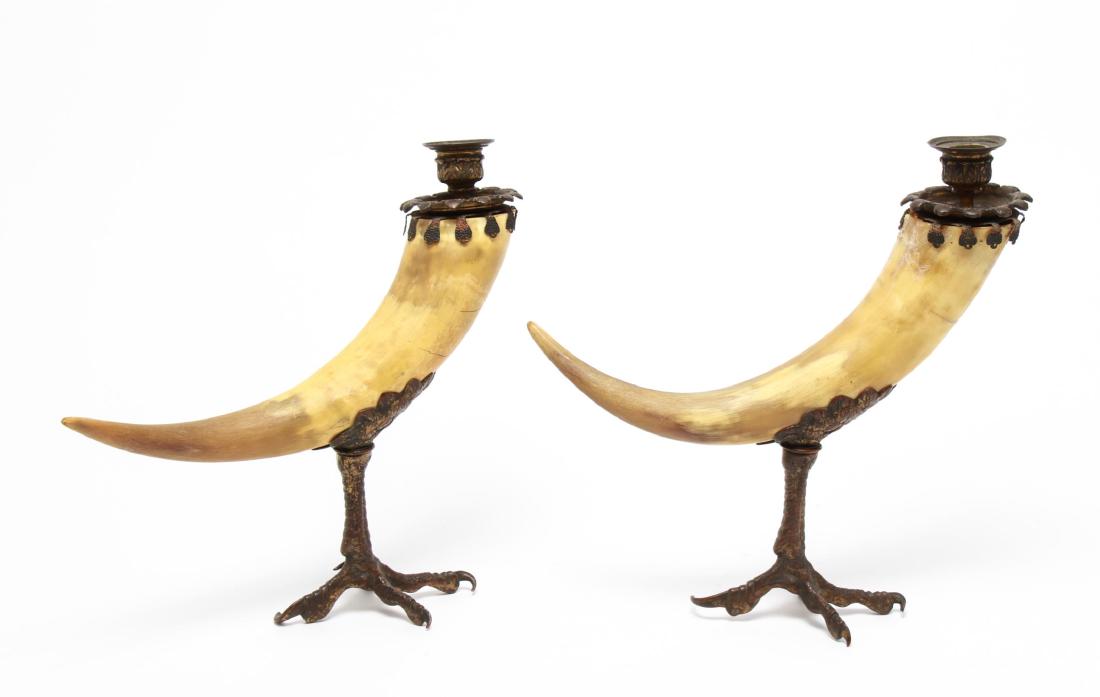 Anthony Redmile Manner Mounted Horn Candle Holders (1 of 7)