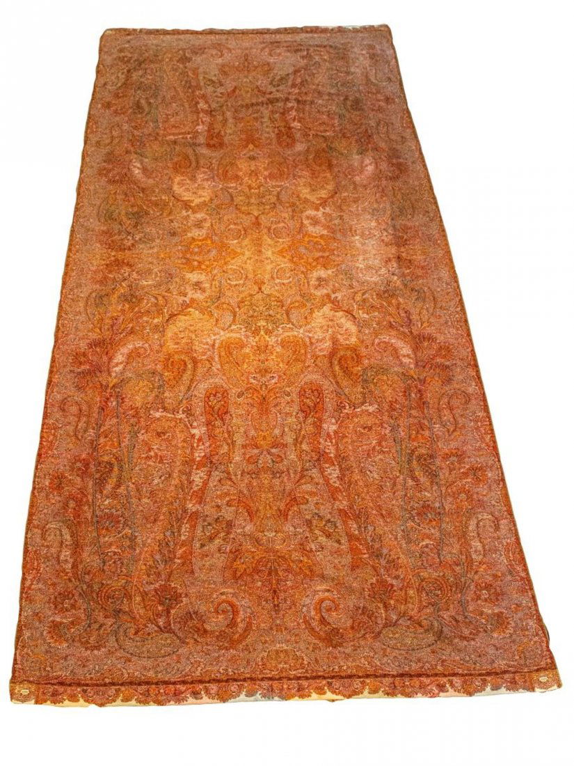Antique Scottish Wool & Silk Shawl, 19th C. (1 of 4)