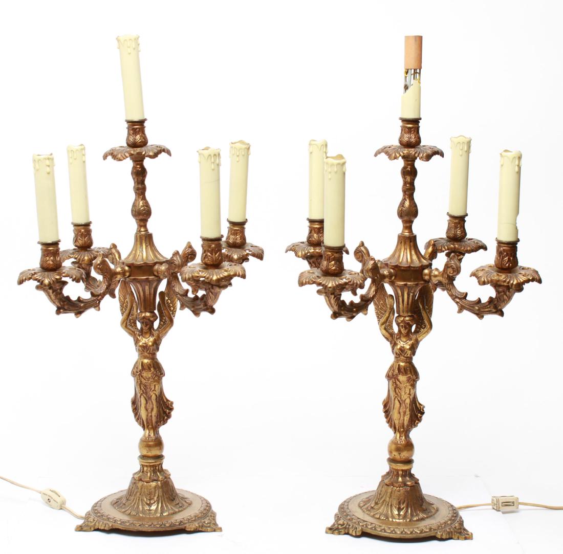 Neoclassical-Manner Gilt Bronze Candelabra Lamps-2 (1 of 9)