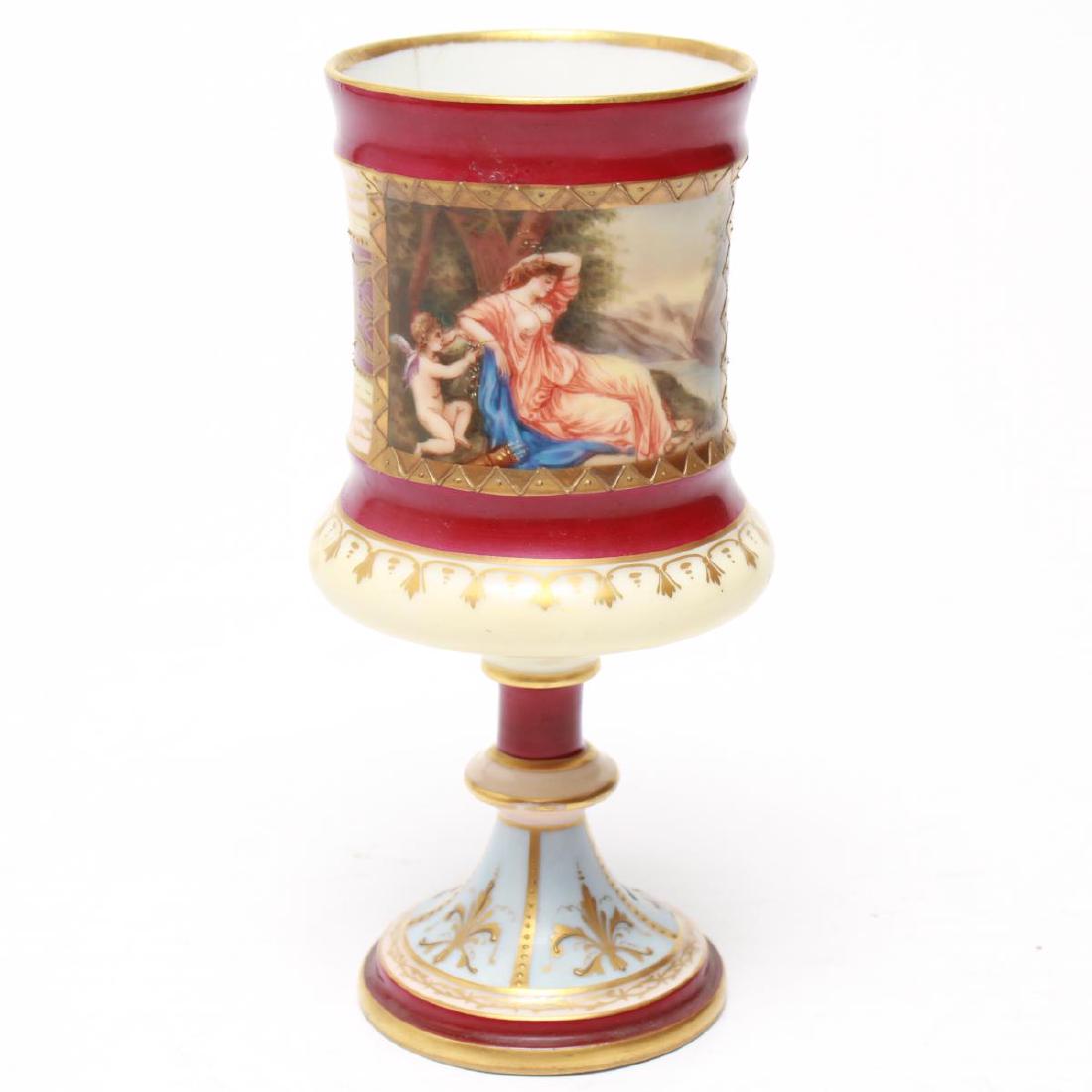 Royal Vienna-Manner Porcelain Goblet, 19th C. (1 of 6)