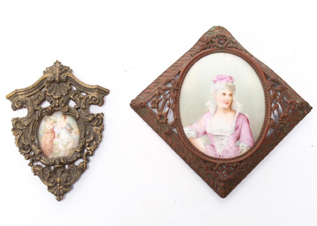 German KPM-Manner Porcelain Plaques, Hand-Painted (1 of 7)