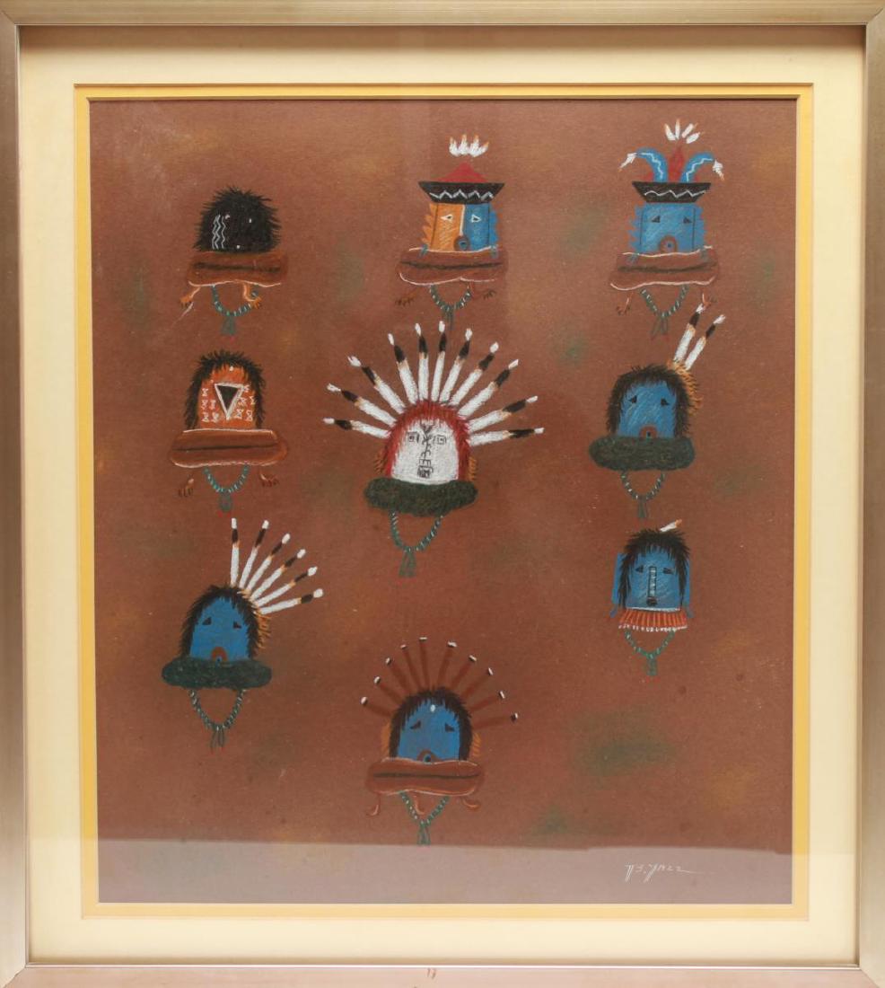 Beatien Yazz, Kachina Heads - Mixed Media on Paper (1 of 7)