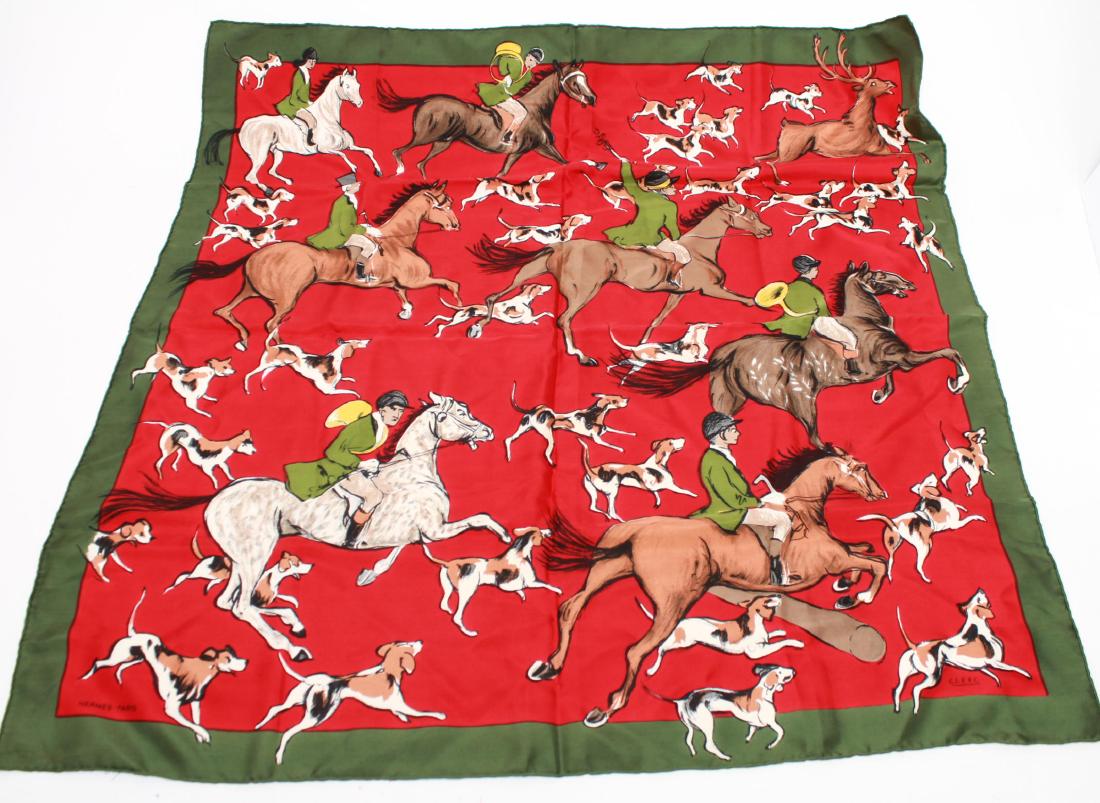 Hermes Silk Scarf "La Poursuite," Vintage (1 of 4)