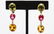 14K Gold Dangle Earrings Sapphires & Spinels, Pair