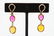 14K Gold Dangle Earrings Sapphires & Spinels, Pair - 2
