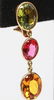 14K Gold Dangle Earrings Sapphires & Spinels, Pair - 3