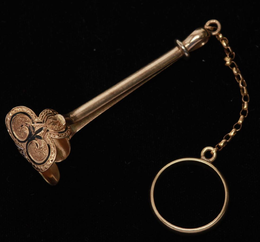 14K Gold Lady's Enamel Cigarette Holder w. Ring (1 of 6)
