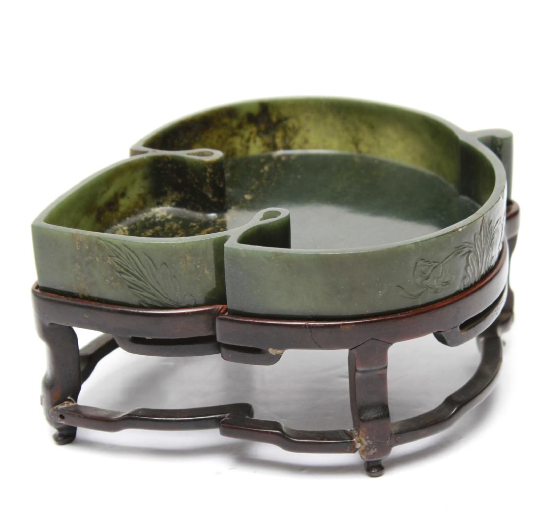 Chinese Nephrite Jade Leaf-Form Dish on Stand (1 of 7)
