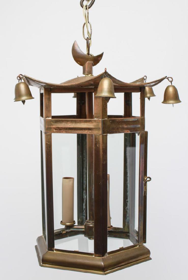 Pagoda Brass Lantern 3-Light Hanging Fixture (1 of 7)