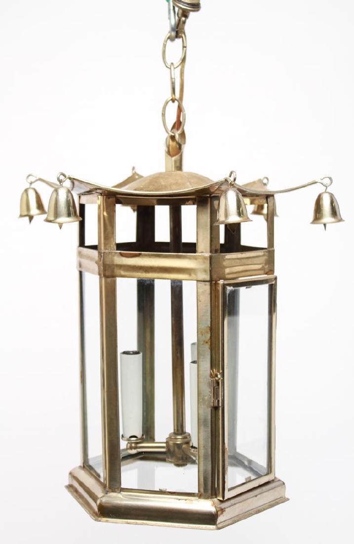 Pagoda Brass Lantern 3-Light Hanging Fixture (1 of 7)
